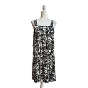 White House Black Market Geometric Silk Sleeveless Womens Sz 8 Knee Length Shift